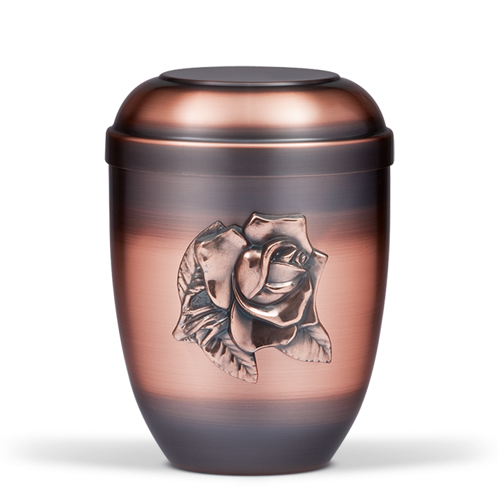 Urne Alt-Kupfer galvanisch, Kupfer Rose