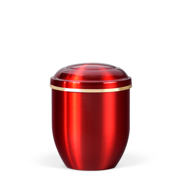Urne Mini Urne, Bordeaux Rot, Goldband                   "